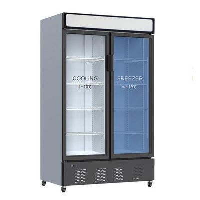 Διπλό πιό δροσερό combo 470L ψυκτήρων πορτών γυαλιού θερμοκρασίας εμπορικό