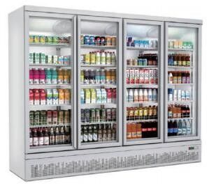 Εμπορικό όρθιο βούλωμα πορτών 110V/60Hz 220-240V γυαλιού ψυκτήρων στον τύπο UF2 για το παγωτό