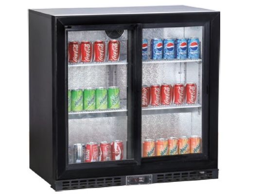 208L εμπορικό ψυγείο φραγμών Undercounter πορτών γυαλιού 2, πίσω φραγμός κάτω από το αντίθετο ψυγείο, συρόμενη πόρτα 2